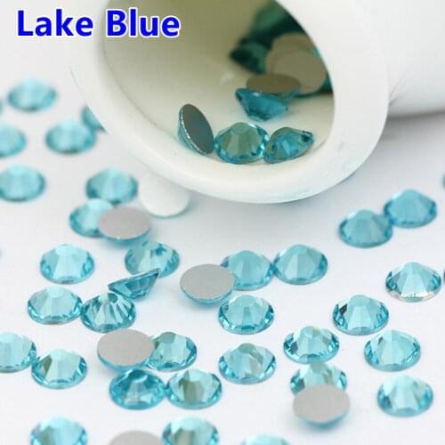 Good Quality ss3-ss34 Aquamarine Glue On Rhinestones Flat Back Non Hotfix Crystal Stones for Nail Art
