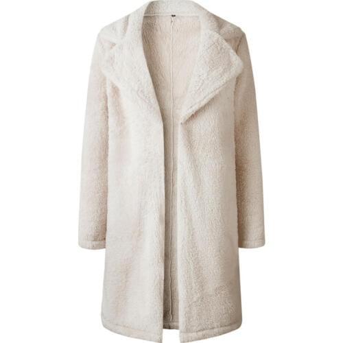 5 Color Women Ladies Lapel Teddy Bear Coat Faux Fur Fleece Jacket Overcoat Long Parka Womens Winter Worn Coats Ladies Outwear