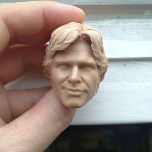 1/6 Harrison Ford Smiling Young Version Unpainted Head for 12''Bodies Figures Practice Tools