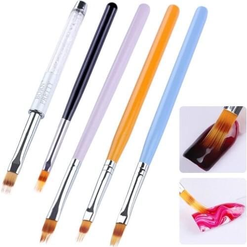 Shellhard 1pc Nail Brusher Wooden Handle Drawing Painting Pen Gradient Brush Manicure For Nail Art Tool