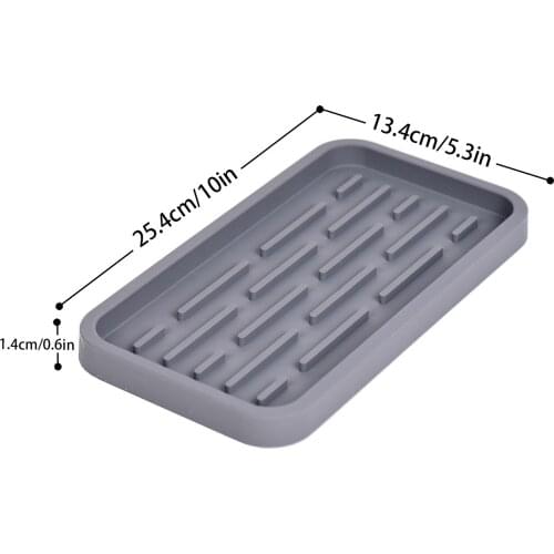 1pc gray silica gel 25.4 * 13.4 * 1.4cm kitchen multifunctional drip pan [2]