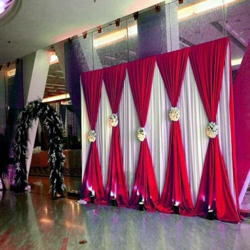 10ftX20ft white Wedding Backdrop Curtain with gold Wedding Drapes/Stage Backdrop For Wedding Event Party Banquet Decoration