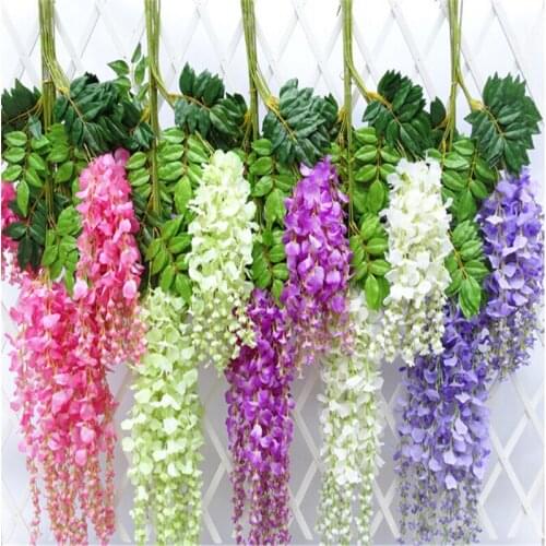 12pcs/lot Wedding Decoration Silk Flower Garland Artificial Flower Wisteria Vine Rattan For Party Home Garden Hotel decor
