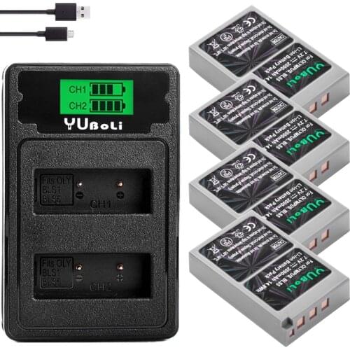 2000mAh 4PCS bls-50 BLS-5 BLS5 Bls50 bls 5 Battery for Olympus OM-D E-M10, PEN E-PL2, E-PL5, E-PL6, E-PM2, Stylus 1