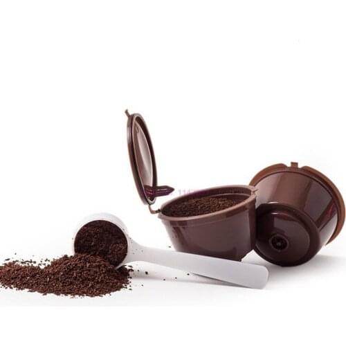 50set 4pcs/set Reusable Coffee Capsule Filter Cup for Nescafe Refillable Caps Spoon Brush Filter Baskets Pod Soft Taste Sweet
