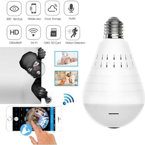 960P Wifi Panoramic Camera Bulb 360 Degree Fisheye Wireless Home Security Video Surveillance Version Two Way