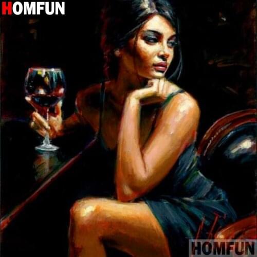 HOMFUN Full Square/Round Drill 5D DIY Diamond Painting "Beautiful red wine" 3D Diamond Embroidery Cross Stitch Home Decor A20131