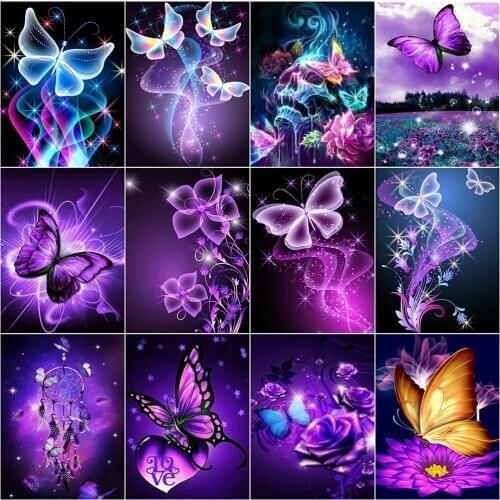 EverShine 5D Diamond Painting Full Square Butterfly Diamond Embroidery Animals Cross Stitch Rhinestones Art Kits Home Decoration