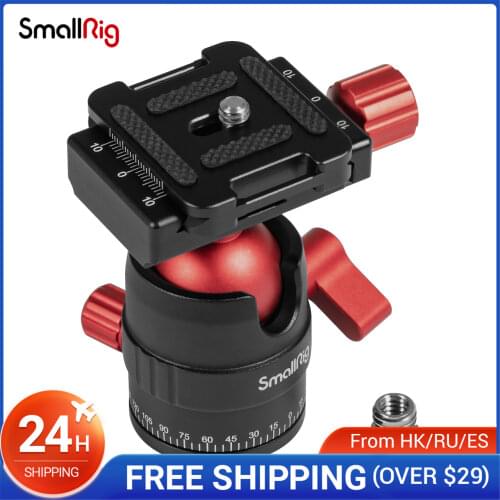 SmallRig Aluminum Panoramic Ball Head holds up to 5kg With 1/4” to 3/8” screw adapter 3034