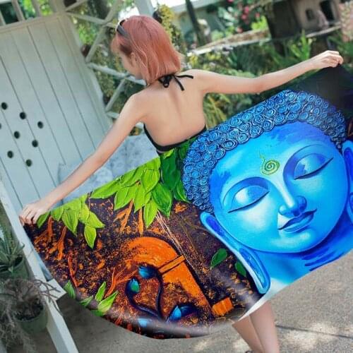 Free shipping Gift Retro Oriental Ancient Book Insense Burner Buddha Adult Kids Yoga Yogi Spa Pool Swim Bath Beach Towel