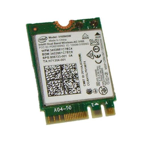 Wireless Adapter Card for Intel Dual Band Wireless-AC 3165 3165NGW WIFI Bluetooth4.0 NGFF card 802.11AC for HP SPS 806723-001