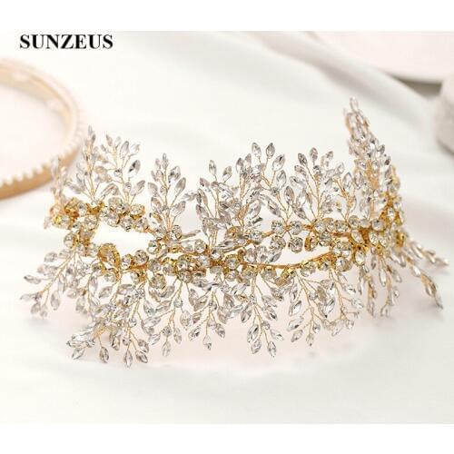 Shining Rhinestones Wedding Headband Crystals Gold Bridal Head Chain Princess Headpiece 2020 SQ461