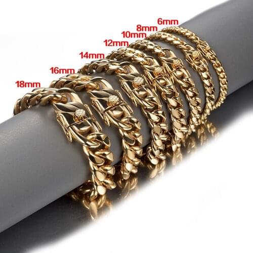 Cuban Style Bracelet Gold Stainless Steel Mens Womens Gift Fashionable And Beautiful Jewelry Women Accessories New Style 2020