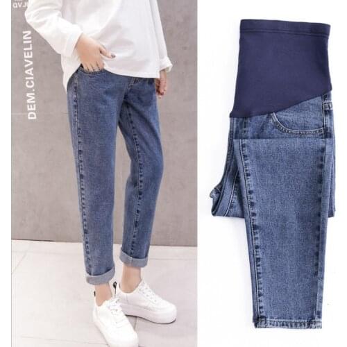 Pregnancy Abdominal Maternity Pants Boyfriend Jeans Clothes For Pregnant Women High Waist Trousers Loose Jeans Denim Jeans