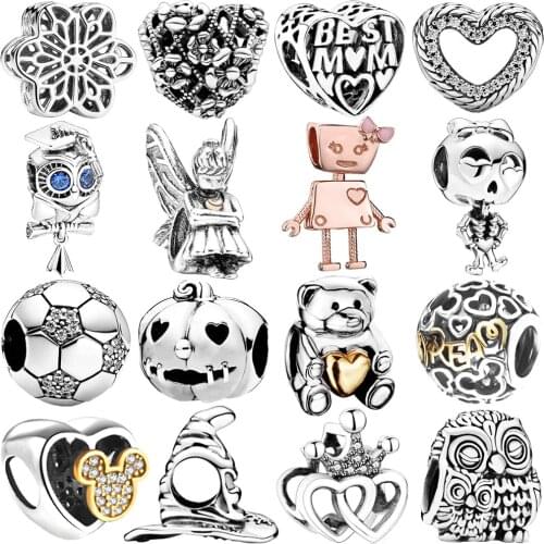 925 Silver European Charms Pandant Bead Fit Sterling Silver Bracelets Chain Bangles DIY Original Fashion Jewelry Making Gift