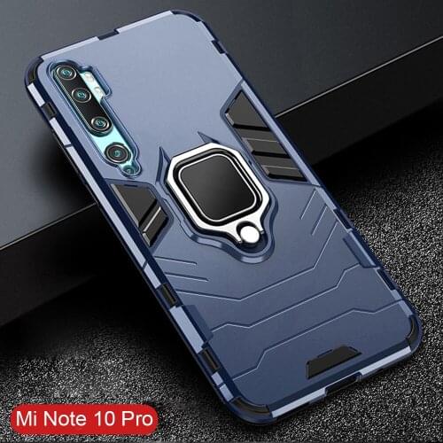 For Mi Note 10 Pro Case Armor PC Cover Metal Ring Holder Phone Case For Xiaomi Mi 10 Pro/CC 9 CC9 Pro Cover Shockproof Bumper