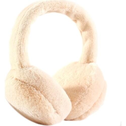 Unisex Winter Warm Faux Furry Earmuffs Headband Solid Color Foldable Ear Warmers L93F