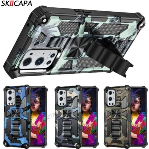 For Oneplus Nord N200 N100 Camouflage Four Corners Armor Shockproof Phone Case For 1+ Nord N200 9 Pro Magnetic Holder Back Cover