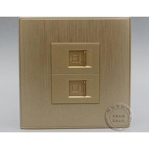Double Ports Network Ethernet LAN RJ45 Cat5e Network Outlet Panel Faceplate Home Adapter