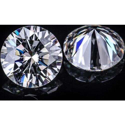 EF Pretty white genuine 8mm 2ct moissanites synthetic diamonds loose gem stones beads jewelry setting