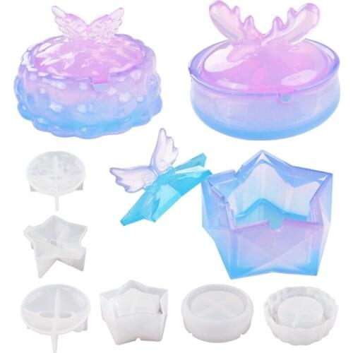 Epoxy Crystal Resin Silicone Mold Ashtray with Lid Clouds Stars Storage Box Mold for DIY Home Decoration Jewelry Making