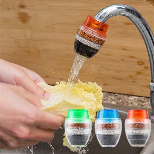 1PCS Faucet Filter 5 Layers Activated Carbon Water Purifier Bathroom Kitchen Tap Adapter Filtration Cartridge Home Accessories
