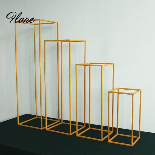 Metal Flower Stand Wedding Centerpiece Geometric Rectangular Frame Party backdrop Road lead Home Decoration DIY Wedding Material