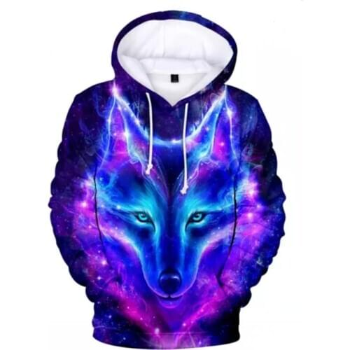 Creative Wolf Hoodies Mens Hoodies Autumn Winter Hip Hop Hoody Casual Brand 3D Wolf Head Hoodie Sweatshirt Dropship Pullovers