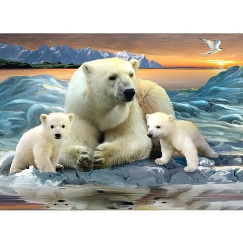 KEXINZU Full Square/Round Drill 5D DIY Diamond Painting "polar bear" Embroidery Cross Stitch Mosaic 5D Home Decor Gift Y6464