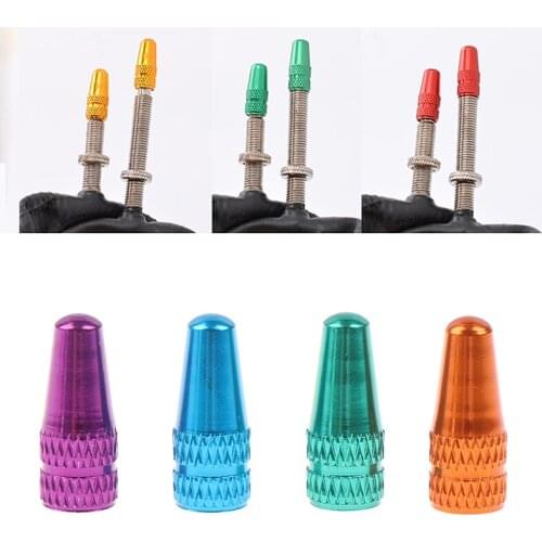 4Pcs Suit Valve Cap Road MTB Bike Aluminium Alloy Valve For Bicycles Caps Tire Bicycle Tubeless Cap Dust Cover