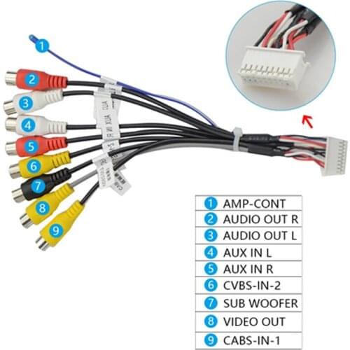 Wanqi Microphone USB GPS Rear View Camera RCA Output AUX SIM Card Slot Radio Converter USB GPS Power Cable For Car Navigation