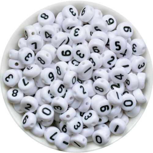 White Acrylic Letters Beads Set For Kids Crafts Intelligence DIY Alphabet Beads For Jewelry Making DIY Accessories Random Mixed