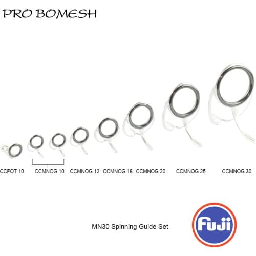 PROBOMESH FUJI Guide and Top 8pcs Set CCMNOG Guide Spinning Casting Guide Set Rod Building component Repair fishing pole DIY