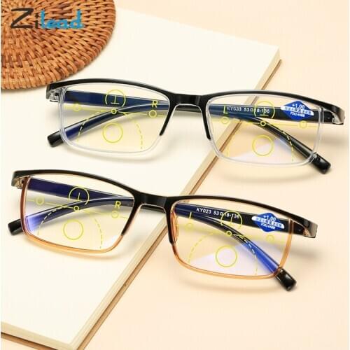 Zilead Smart zoom glasses Anti-blue reading glasses multiple focus fashion light comfortable TR90 frame for unisex
