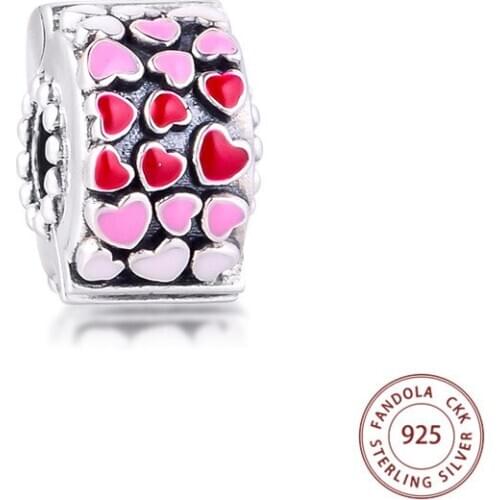 Authentic 925 Sterling Silver Burst of Love Clip Stopper Charms Beads for Jewelry Making Fits Original Pandora Bracelet Kralen