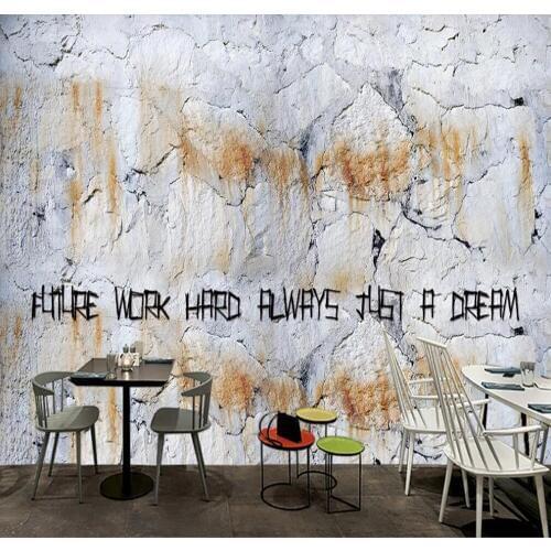 Custom mural wallpaper 3D rift retro nostalgic cement wall inspirational background wall decorative painting