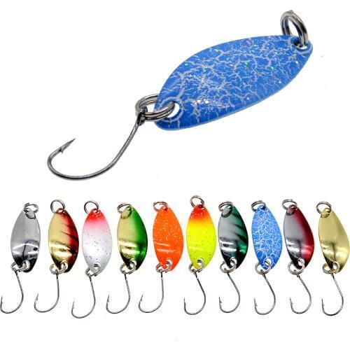 WLDSLURE 4PCS 2.5g fishing metal mini spoon baits metal spinner lure trout spoon bait wobbler artificial spoon