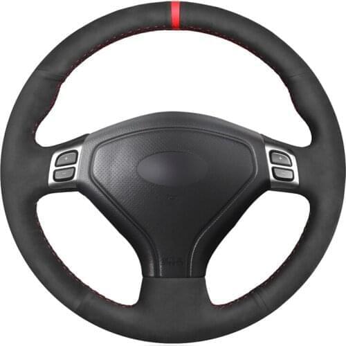Hand-stitched Black Suede Car Steering Wheel Cover for Subaru Forester 2005-2007 Outback 2005 2007 Legacy 2005 2006