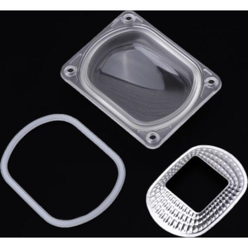 LED Lens Reflector For LED COB Lamps PC lens+Reflector+Silicone Ring Cover shade