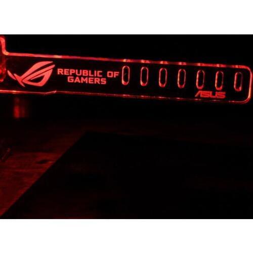 Red For REPUBLIC OF GAMERB HIS LED Luminous Computer Main Box Graphics Cards Custom Support Frame Display Card Components Jack