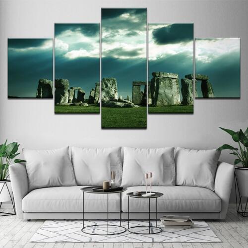 The stonehenge 5 Piece HD Wallpapers Art Canvas Print modern Poster Modular art painting for Living Room Home Decor