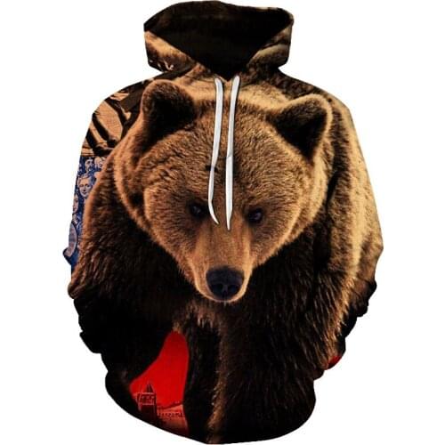 Autumn and winter new style 3d hoodie animal print men and women couple hoodie fashion autumn hoodie top long sleeves