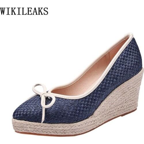 Wedges Shoes for Women Pumps Women Shoes for Women 2021 High Heels Butterfly Knot Espadrille Platform Shoes Zapatos Verano Mujer