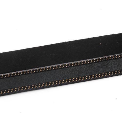 2meter 10x2mm Black Flat Soft Suede Velet Cord With Copper Chain Rope Jewelry For Handicraft Jewelry Making Material Accessories