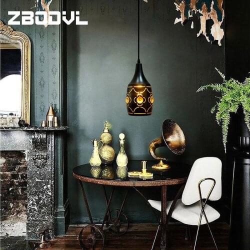 Vintage Lron Art Pendant Lamp Nordic Porous Loft E27 Bar/Restaurant/Coffee Shop Iron Black Lampshade Pendant Lights