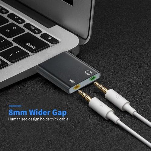USB External Sound Card 7.1 USB To 3.5mm Earphone Mic Adapter Soundcard headphone Jack Stereo Headset Driver-free for PC Laptop