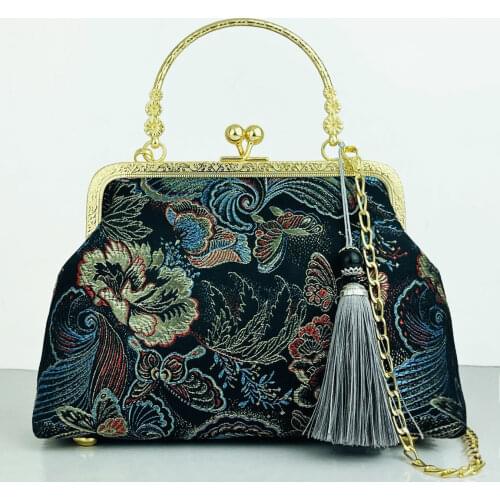 Vintage Fashion Shell Lock Fringe Bag Mother Gift Hand Bags Chain Women Shoulder Crossbody Bag Tote Womens Handbags Purses