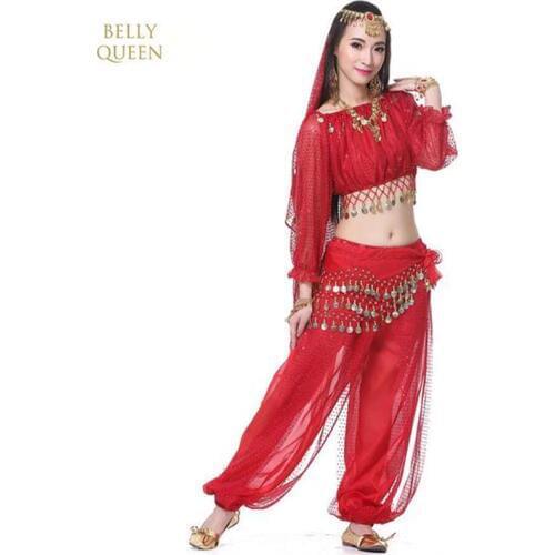 Bellydance Costume Performance Wear Costumes Modal Hot Sale Bellydance Woman Belly Dance Suits Top+Pant+Belt+Headchain+Veil