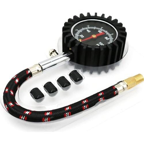 0~100PSI Automobile Tire Pressure Gauge Tire Pressure Meter Tire Gauge Tire Meter Pressure Monitoring Gauge with 165mm Air Tube