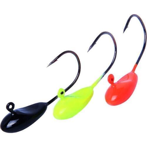 10PCS/Lot Soft Bait Metal Jig Sharper Jig Hook 1.1g 22mm Hook Lure Lead Jig Head Hooks Fishing Tackle Fishing Hooks Pesca